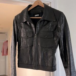 Reformation Black Leather Jacket size small
